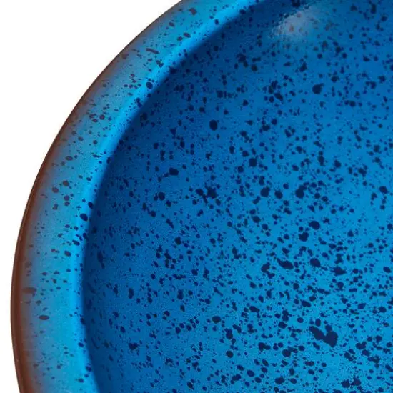 Glitzhome&reg; 21.5" Faux Ceramic Tall Pedestal Birdbath Cobalt Blue {8}