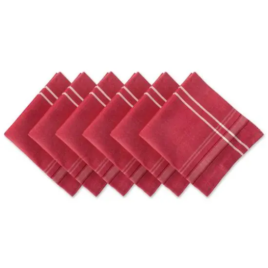 DII&reg; French Chambray Dinner Napkins, 6ct. Red Chambray {1}