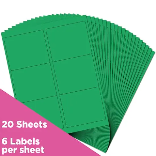 JAM Paper Adhesive Shipping Labels, 3.33" x 4" Green {4}