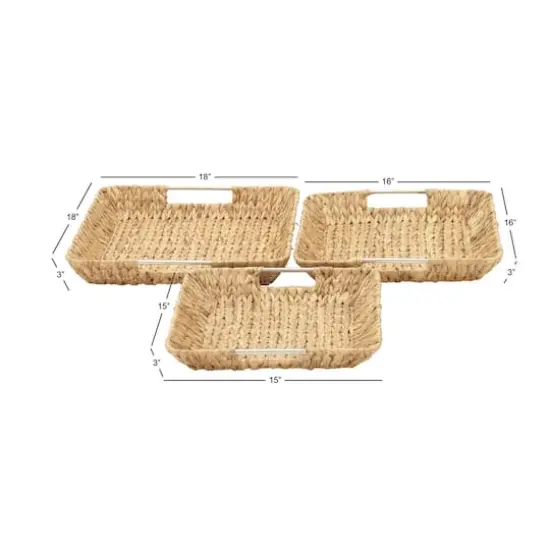 Tan Sea Grass Contemporary Tray Set {6}