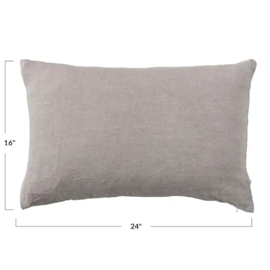 Hello Honey&reg; Stonewashed Linen Lumbar Pillow Natural {4}