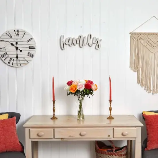 Assorted Blooming Roses with Vase {3}