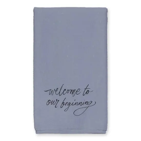 Welcome to Our Beginning Tea Towel Set Blue {3}
