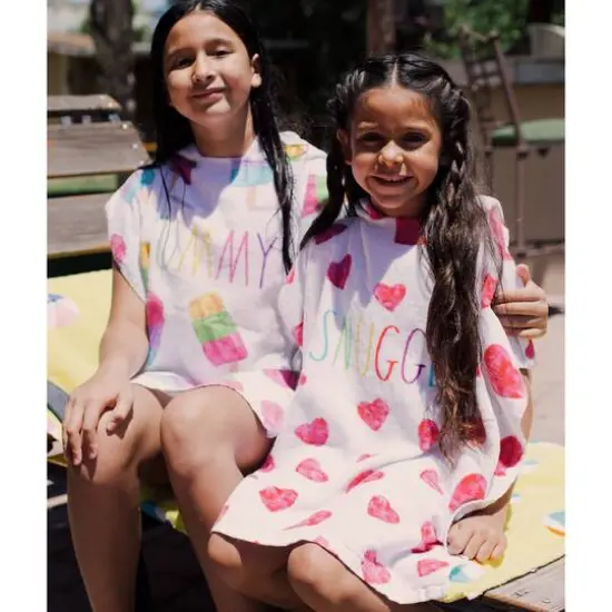 Rae Dunn Yummy Popsicle Kids Hooded Towel & Beach Ball Set {6}