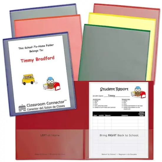 C-Line&reg; Assorted Colors Classroom Connector&trade; School-To-Home Folder, 6ct. {1}