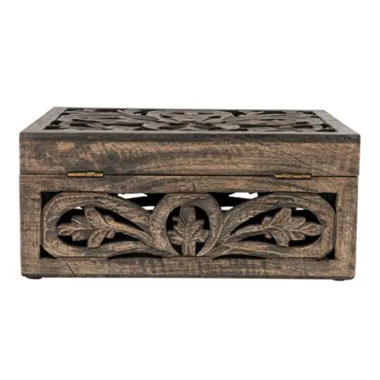 Hello Honey&reg; Espresso Carved Reclaimed & Mango Wood Nesting Boxes Set {9}