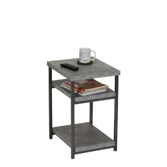 Household Essentials Jamestown 2-Shelf End Table Gray {10}