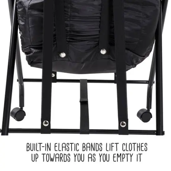 Honey Can Do Black Single Bounce Back Hamper with Wheels and Lid {16}