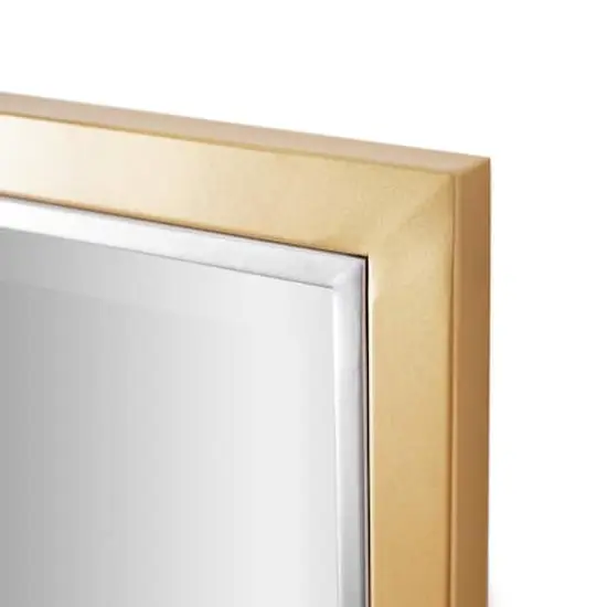 Brushed Brass/Chrome Metal Framed Beveled Edge Wall Mirror - 30" x 40" {4}
