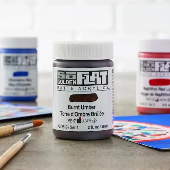 Golden&reg; 2oz. SoFlat Matte Acrylic Paint Burnt Umber {3}