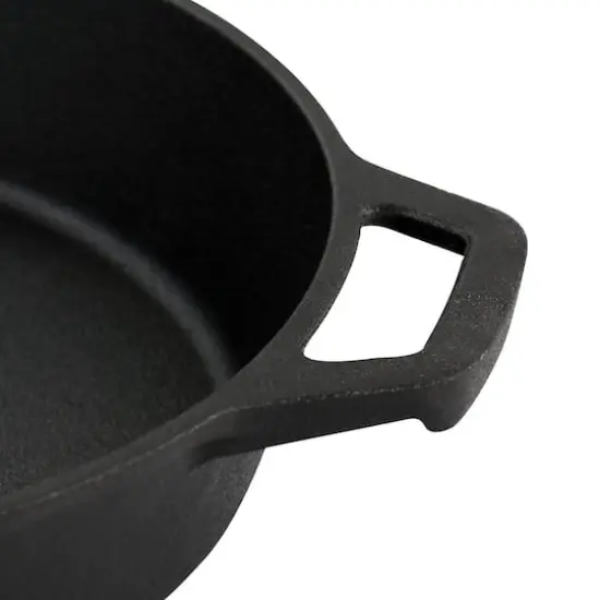 MegaChef 10" Round Black Preseasoned Cast Iron Frying Pan {3}