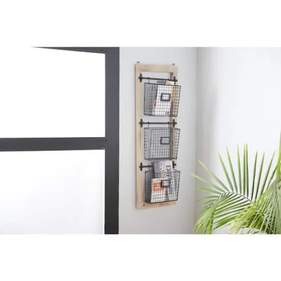 Black Metal Farmhouse Magazine Rack Holder {11}