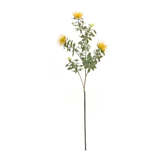 34.25" Yellow Flocked Protea Sprays, 6ct. {3}