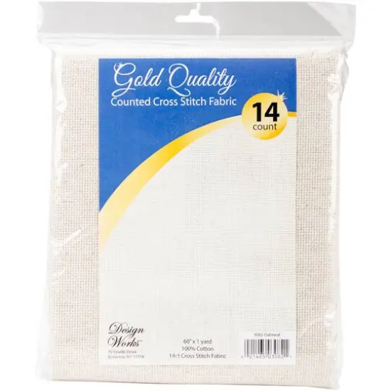 Design Works&trade; Gold Quality 14 Count Oatmeal Aida Cloth, 60" x 36" {1}