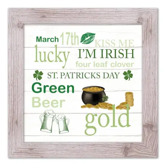 St Patrick Things Framed Print 16" x 16" Western White Framed Print {1}