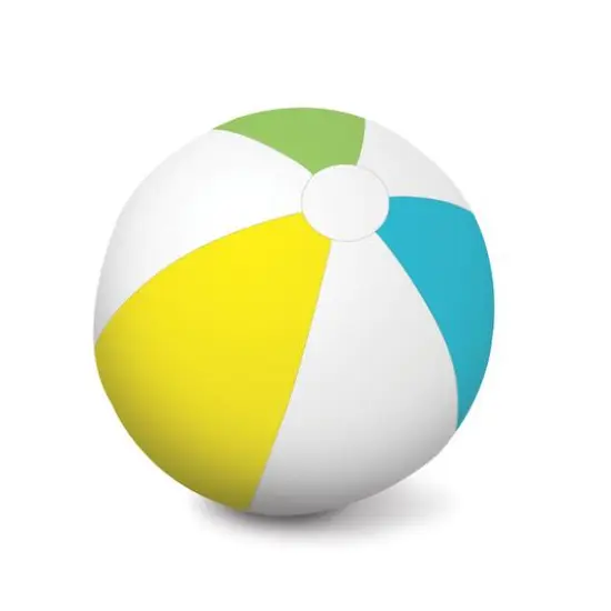 Swim Central 46" White, Blue & Yellow Inflatable 6 Panel Beach Ball  {1}