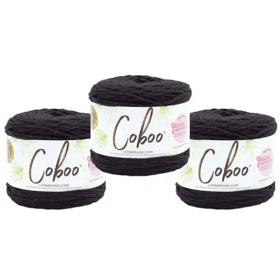 3 Pack Lion Brand&reg; Coboo&reg; Yarn Coal {1}