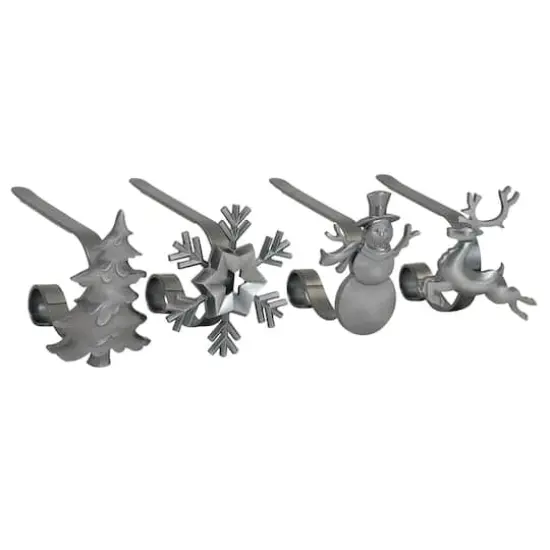 Original MantleClip&reg; Pewter Assorted Holiday Icons Stocking Holders, 4ct. {1}