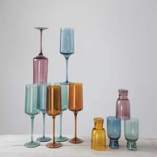 Hello Honey&reg; Multicolor Wine Glass Set {4}