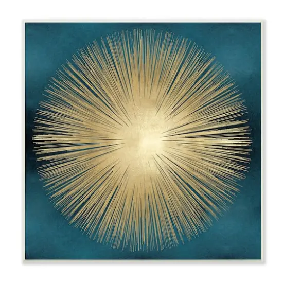Stupell Industries Abstract Deco Sunburst Shape Over Dark Blue,12" x 12" {1}