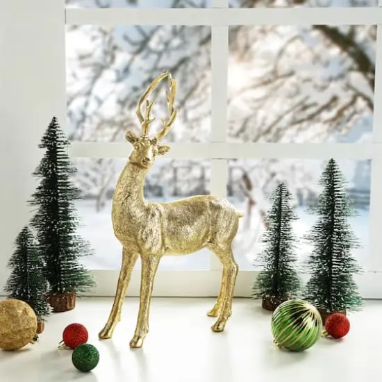 Glitzhome&reg; 16.25" Standing Reindeer Table D&eacute;cor {3}