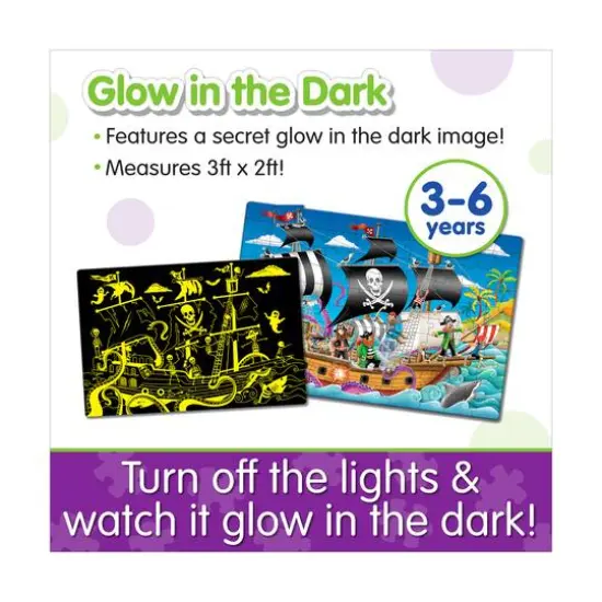 Puzzle Doubles! - Glow in the Dark Pirate Ship: 100 Pcs {6}