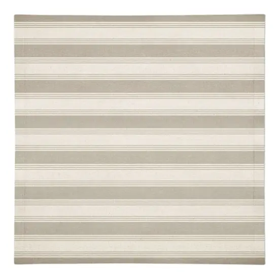 Stripe Cotton Twill Napkin Taupe {1}