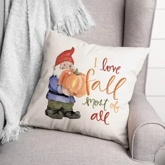 Fall Gnome Throw Pillow {3}