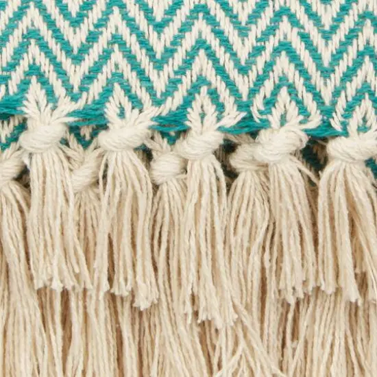 DII&reg; Handloom Chevron Throw Teal {5}