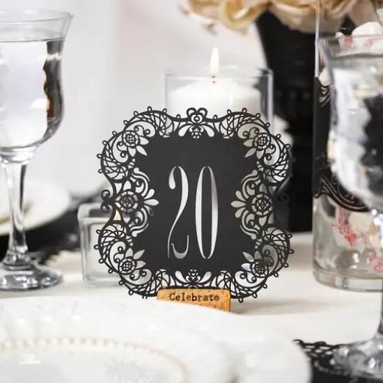 Hortense B. Hewitt Co. Numbers 11-20 Black Laser Cut Table Number Cards {3}
