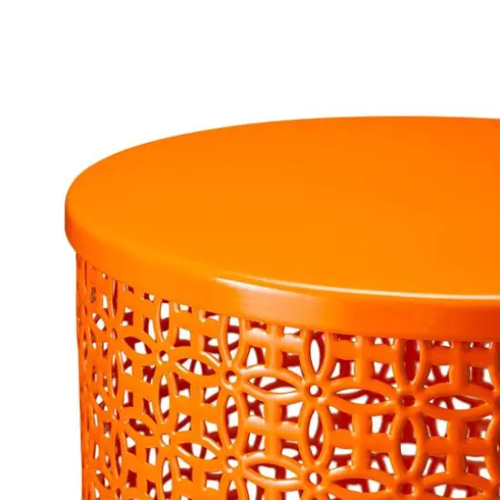 Glitzhome&reg; Multi-Functional Metal Accent Table Set Orange {9}