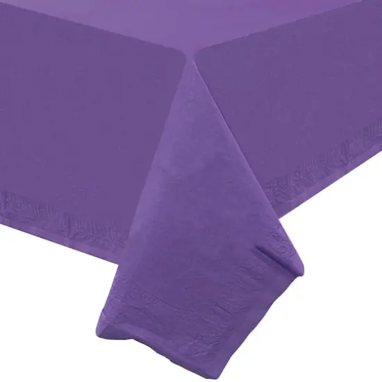 JAM Paper 108" Rectangular Plastic Lined Paper Table Cover Purple {6}