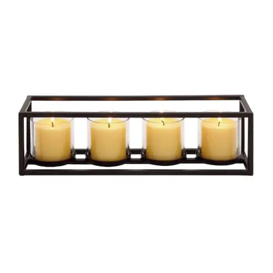 18'' Black Iron Contemporary Votive Candle Holder {4}