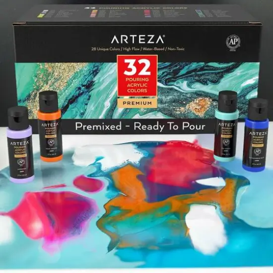 Arteza&reg; 32 Color Pouring Acrylic Paint Set {9}