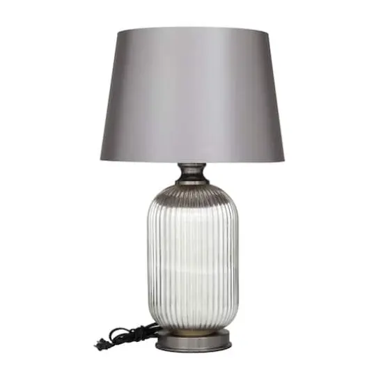 Grey Glass Modern Accent Lamp, 16" x 16" x 27" {1}