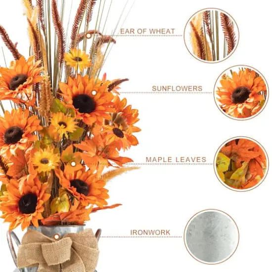 Glitzhome&reg; 39.75" Fall Sunflower Leaf Potted Tree {7}