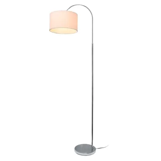 Simple Designs 65" Arched Brushed Nickel Floor Lamp White {3}