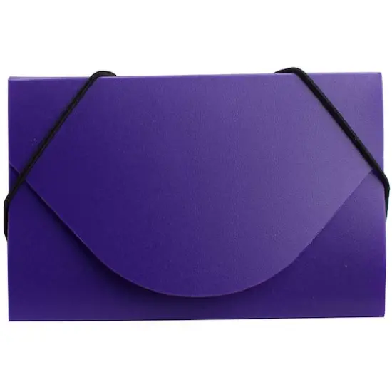 JAM Paper Plastic Business Card Holder Case Purple Solid {1}