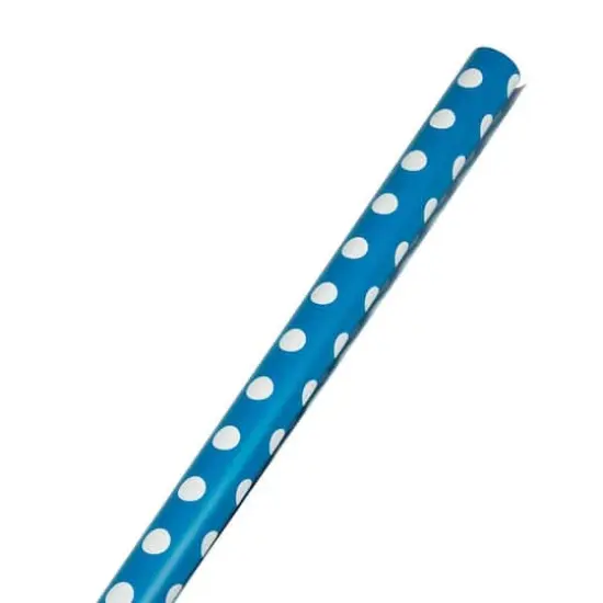 JAM Paper Wrapping Paper with White Polka Dots, 3ct. Blue {1}