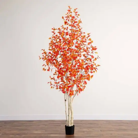 9ft. Potted Artificial Autumn Birch Tree {9}