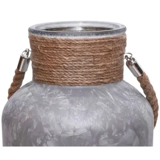 12" Silver Winter Scene Christmas Pillar Candle Lantern {6}