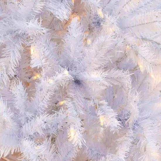 9ft. Pre-Lit White Artificial Christmas Tree, Dual Color&reg; LED Lights {5}