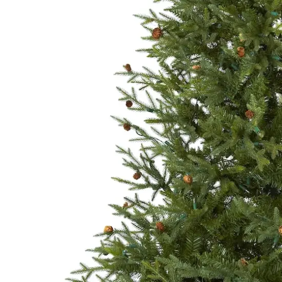 7.5ft. Pre-Lit Classic Pine & Pinecone Artificial Christmas Tree, Clear Lights {5}