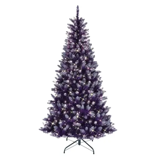 6.5ft. Pre-Lit Fashion Purple Artificial Christmas Tree, Clear Lights {1}