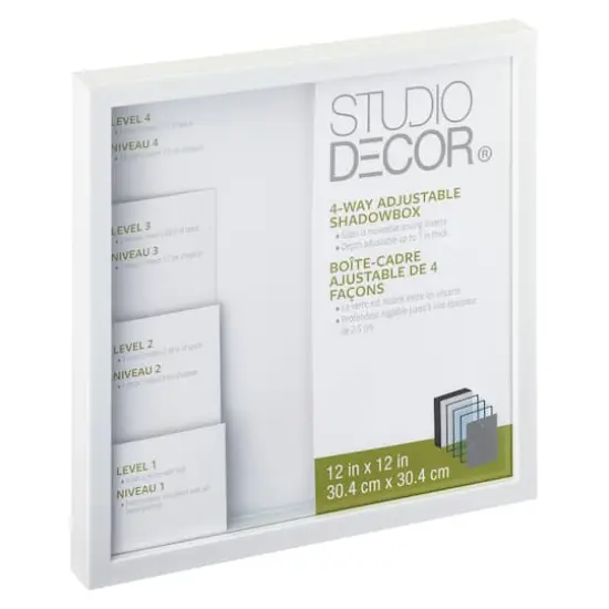 12" x 12" White Adjustable-Depth Shadow Box by Studio D&eacute;cor&reg; {1}