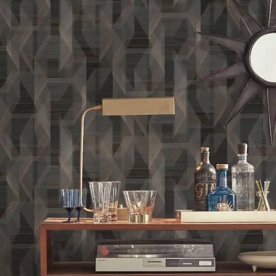 RoomMates Debonair Geometric Peel & Stick Wallpaper Black {5}