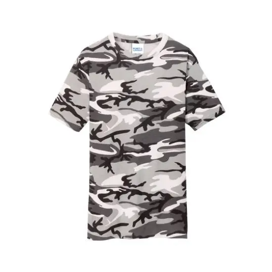 Port & Company® Men's Core Cotton Camo T-Shirt Woodland Blue Camo {2}