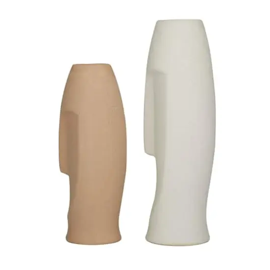 Set of 2 Multi Stoneware Contemporary Vase, 15" x 5" x 5" {3}