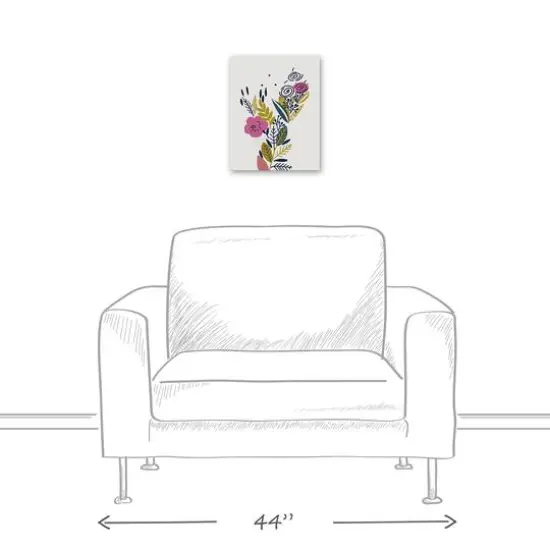 Funky Multi-Color Floral II 11" x 14" Canvas Wall Art {6}