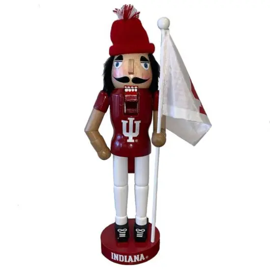 12'' Indiana Hoosiers Mascot with Flag Nutcracker {1}